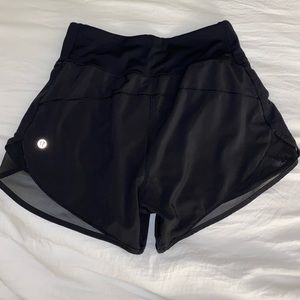 High-Waisted Black Mesh Lululemon shorts